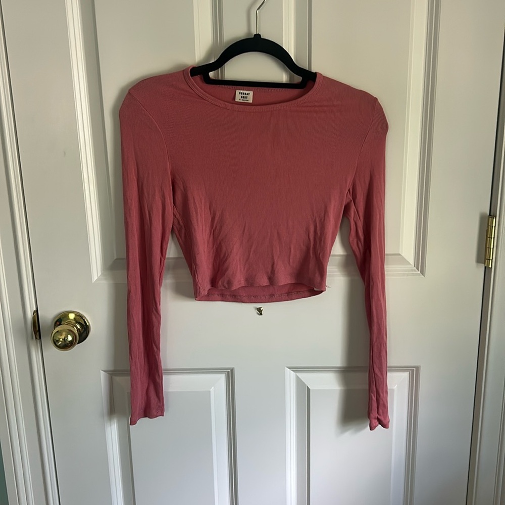 Aritzia Super Soft Cropped Pink Longsleeve